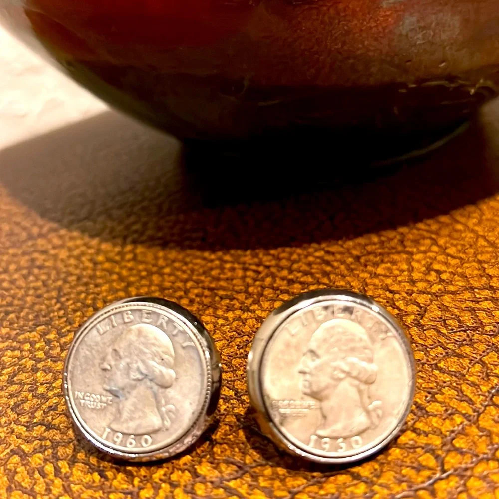Vintage 1960 Quarters Cufflinks they’re over 60 years old!